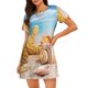 thumbnail image 1 of Fotbe Beach Starfish Shell Bata de Dormir para Mujer con Estampado, Camisón de Algodón de Manga Corta, Ropa de Dormir Casual, 1 of 6