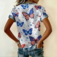 thumbnail image 4 of Trgacdwlo Waffle 250 Anniversary Shirt 1776-2026 Flag Print Short Sleeve Shirt for Women Independence Day Red White and Blue Womens 4th of July Shirt L, 4 of 4