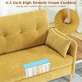 thumbnail image 6 of BedLuxury 47'' Wide LoveSeat, 2-seat Chenille sofa with 2 Pillows for Living Room and Small Spaces, Yellow, 6 of 7