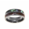 thumbnail image 2 of Tungsten 8mm wedding band ring abalone Hawaiian koa wood comfort fit size 7, 2 of 4