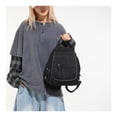 thumbnail image 3 of PRIYAL Denim Mini Backpack for Women, Small Canvas Purse Casual Backpack,Vintage Aesthetic Lightweight Preppy Daily Bookbag, 3 of 9