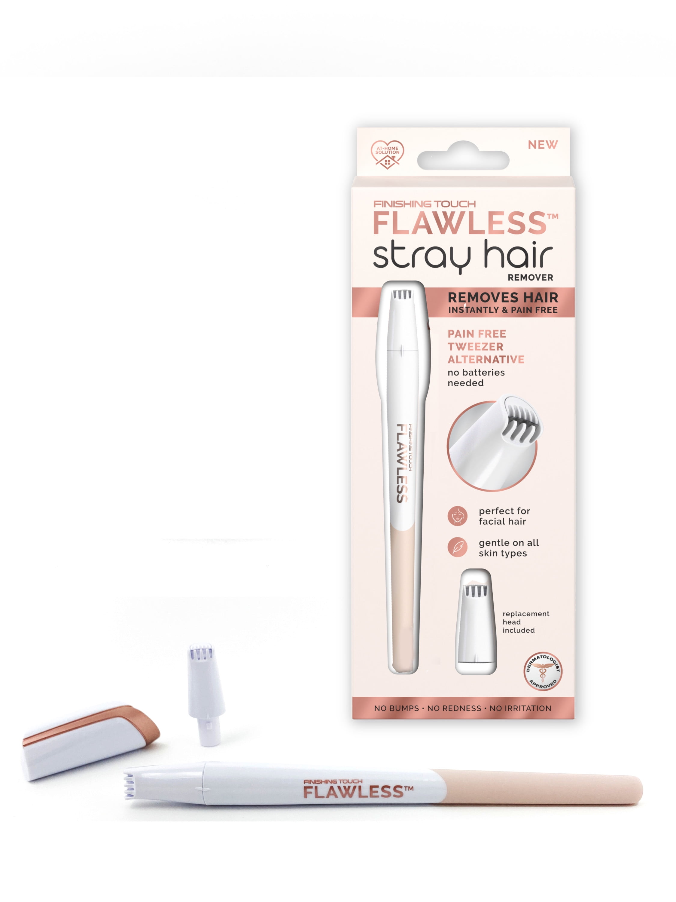 Finishing Touch Flawless Stray Hair Remover, Precise Micro-Blade Hair Removal Tool, Designed To Painlessly Cut Stray Hairs From Chin And Lips To Fingers And Toes, For All Skin Types