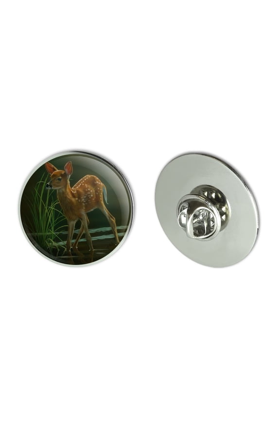 White-Tailed Fawn Alert Baby Deer Metal 1.1" Tie Tack Hat Lapel Pin Pinback