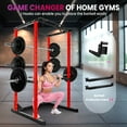thumbnail image 6 of 45.6"×44.3"×81.5" Squat Rack Power Cage, 1200LB All-in-One Squat Rack,  Adjustable Squat Rack with J-Hooks for Fitness Workouts, 6 of 9