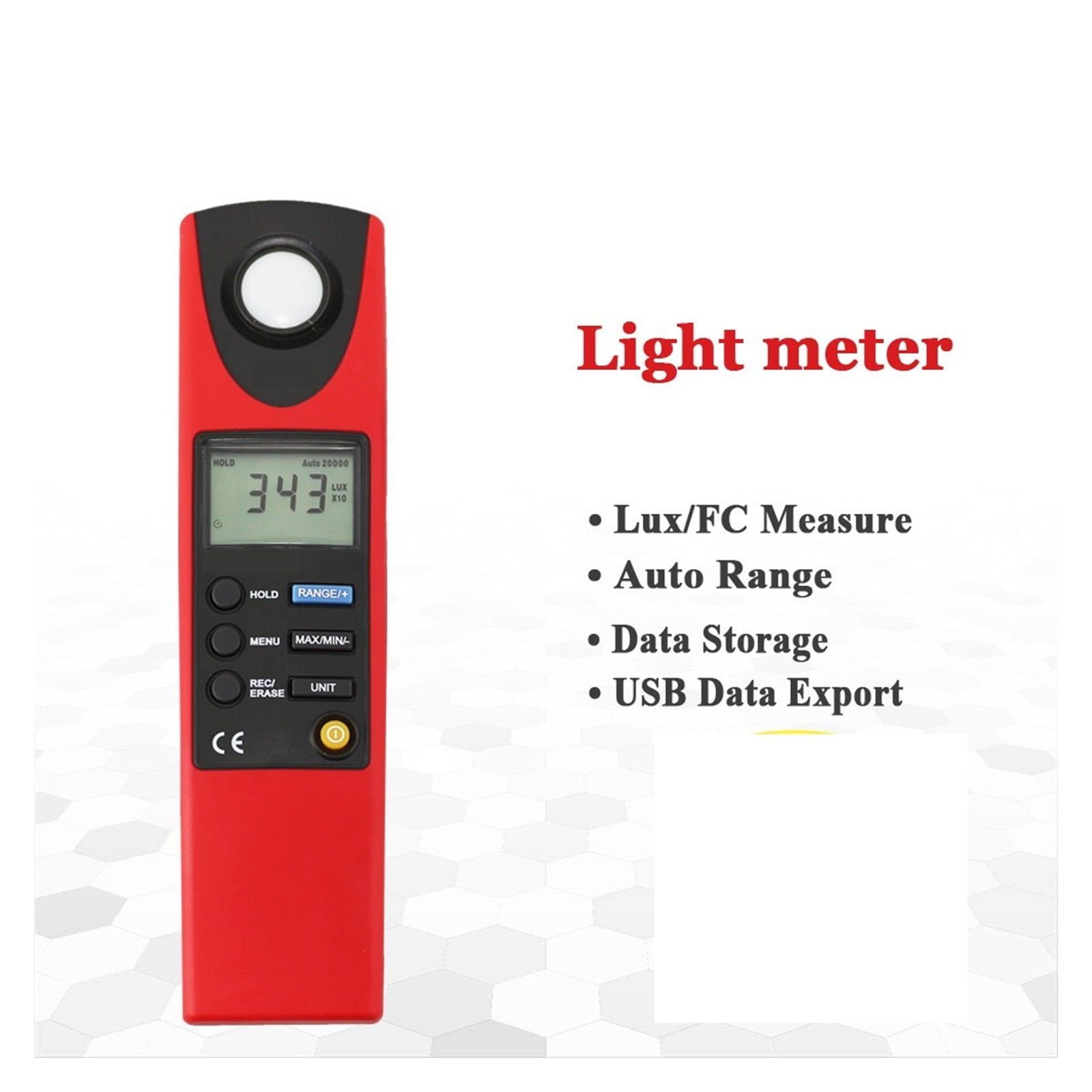 Illuminometers Measurement FC & LUX Auto Ran Data Logging USB Interface Level Measuring Instruments ,Accurate