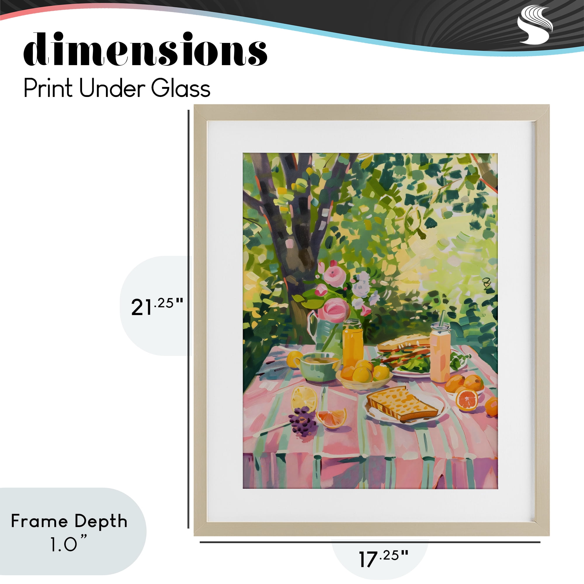 Stupell Industries Breakfast Picnic in Garden Birch Framed Print Under Glass, design by The Prints Vibe