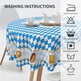 thumbnail image 6 of Oktoberfest Round Tablecloth 60 Inch Blue White Check Octoberfest German Bavarian Table Cloth Beer Tablecloths Farmhouse Polyester Table Cover for Holiday Kitchen Dining Party Indoor Outdoor Decor, 6 of 6