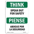 thumbnail image 1 of SignMission OS-TS-A-1014-L-11875 10 x 14 in. OSHA Think Sign - Speak Out for Safety Bilingual, 1 of 1