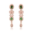 thumbnail image 5 of Ratnavali Jewels Jewelry Set Rose Gold Tone Green Cubic Zirconia Necklace Earrings Set for Women, Brides and Weddings, 5 of 5