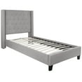 thumbnail image 3 of Emma + Oliver Twin Accent Extended Panel Platform Bed in Light Gray Fabric, 3 of 7