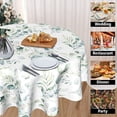 thumbnail image 5 of Spring Leaf Floral Sage Green Tablecloth Round 60 Inch Ruitic Watercolor Table Cloth Waterproof Fabric Farmhouse Green Grey Leaves Tablecloths Decorative for Holiday Home Party, 5 of 6