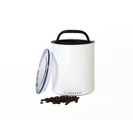 Planetary Design 2.5 lb Coffee Canister Airtight - Huge Kilo Container With Co2 Release For Airtight Storage To Maintain Freshness - Matte White