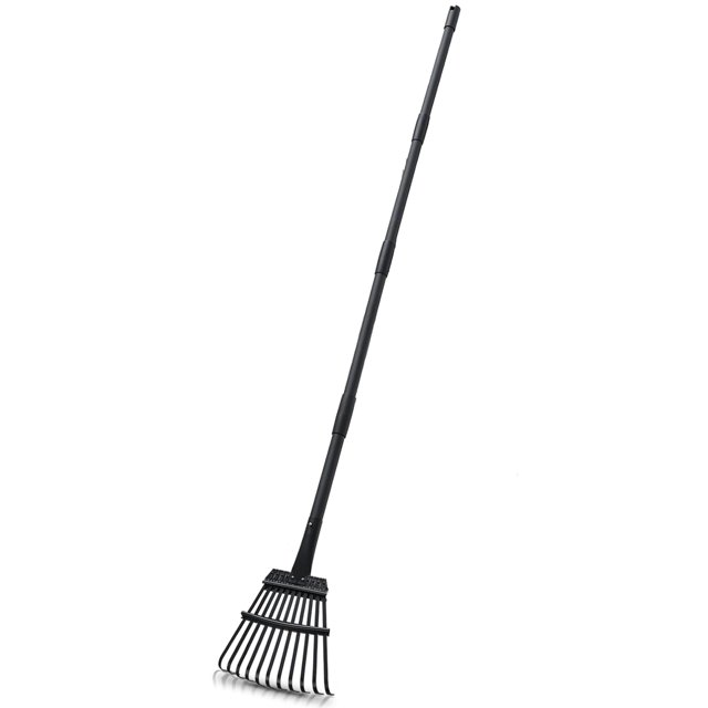 Rake Pragmatist, mango de 160 cm, 11 púas de metal, color negro