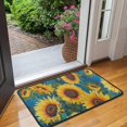 thumbnail image 2 of Blue Sunflower Pattern Door Rugs,Washable Non Slip Door Mats Indoor,Decorative Door Mats,Entry Mat Indoor for Entrance,Bedroom,Kitchen,Bathroom,30"x17", 2 of 6