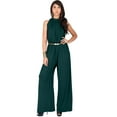 thumbnail image 1 of KOH KOH Long Pants Jumpsuit Formal One Piece Cocktail Evening Fall Dressy Pantsuit Romper Workwear Casual Outfit Tall Sleeveless Playsuit For Women Emerald Green XXXX-Large US 26-28 NT202, 1 of 6