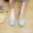 Light Blue, variant on Women Velvet Flat Shoes Summer Trendy Bow Round Toe Slip On Ballet Flats Lightweight Comfortable Ladies Office Work Wedding Party Casual Flats Light Blue 7