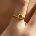 thumbnail image 5 of 925 Sterling Silver Sunburst Ring for Women 14K Gold Plated Dainty Sun Symbol Stackable Rings to Daughter Mother Solar Celestial Trendy Jewelry for Her Size 6-9 Christmas Wedding Gift ﻿, 5 of 6