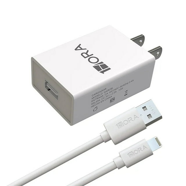 Combo Cargador Carga Rápida y Cable Lightning Ip 1Hora 1Hora GAR088