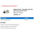 thumbnail image 2 of Ignition Switch - Compatible with 1998 - 2007 LX470 4.7L V8 1999 2000 2001 2002 2003 2004 2005 2006, 2 of 2