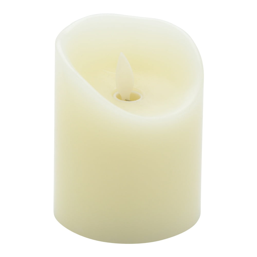 Fire Tek White Plastic Flameless Pillar Candle Real Wax, Programmable