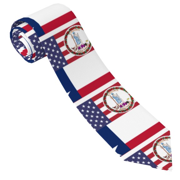 Men'S Virginia Texas Flag Tie Fashion Causal Printed Necktie