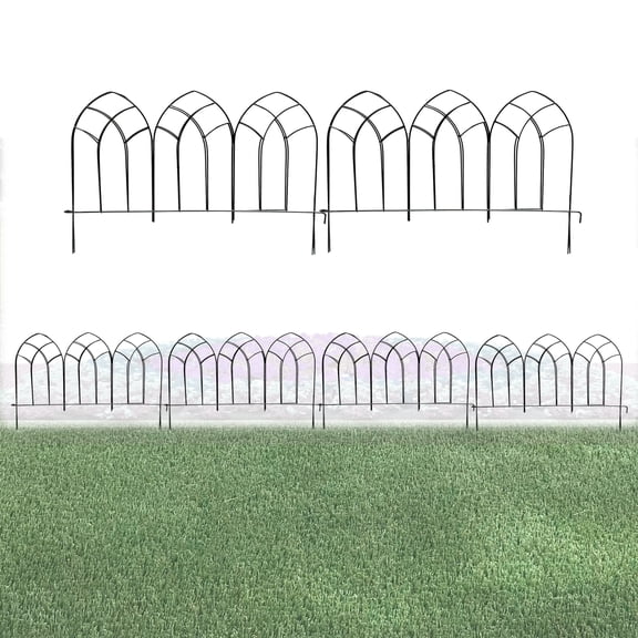 Glamos Wire 24 inch Arched Top metal Panel Decorative Fence 40 Pack covers 80 feet total