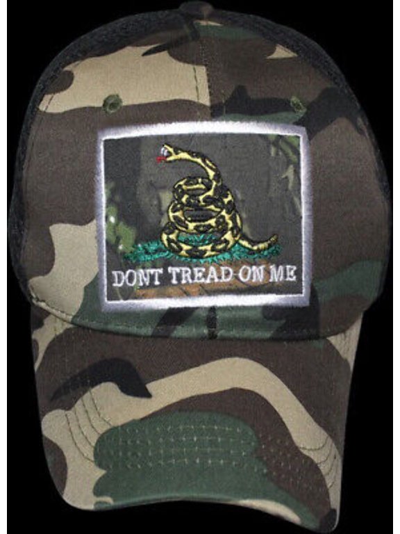 TRUMP 2024 Gadsden DTOM Patch MARPAT WOODLAND CAMO Mesh Trucker Hat Cap