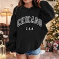 thumbnail image 2 of Kids Boys Hoodies Chicago City Letter Print Hoodie Long Sleeve Hooded Sweatshirt Top Fall Winter Clothes Little Girls Clothes 5-6 Years Kids Clothes, 2 of 4