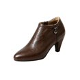 thumbnail image 3 of YOUYEDIAN Boots for Women Fashion Pointed Toe Side Zipper High Kitten Heel Short Booties Versatile Walking Leather Shoes, 3 of 5