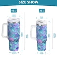 thumbnail image 3 of 30 oz Tumbler With Handle Stainless Steel Insulated Tumbler With Lid for Car Cup Holder Glittering Mermaid Scales, 3 of 9