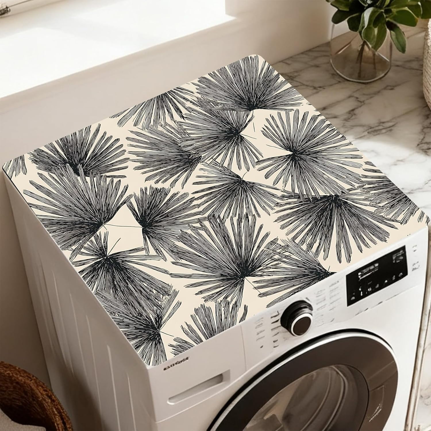 Washer Dryer Top Cover Mat, Non-Slip Laundry Room Decor, Laundry Room Kitchen Appliance Decor Protector, 23.6x19.7in