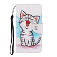 thumbnail image 3 of SaniMore for Samsung Galaxy A13 5G 6.5" 2021 Wallet Case, Color Painting Pattern with Kickstand Card Slots Detachable Wrist Strap Grils Women PU Leather Case Magnetic Clasp, White Cat, 3 of 8