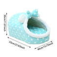 thumbnail image 2 of Winter Plush Slipper Cat Bed - Warm & Cozy Semi-Enclosed Pet Bed with Removable Cushion, Bowknot & Pom-Poms for Cats and Small, 2 of 3