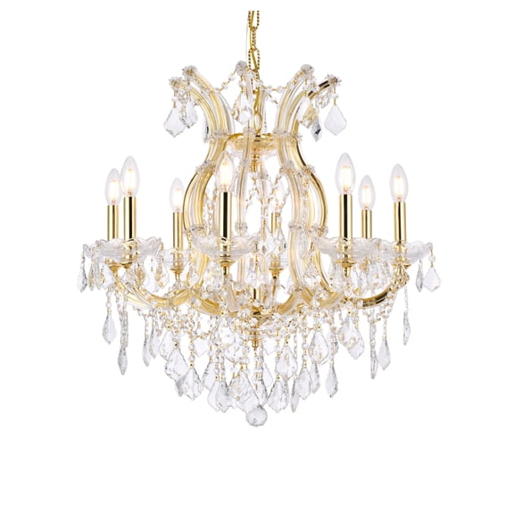 2800 Maria Theresa Collection Chandelier D:26in H:26in Lt:9 Gold Finish (Royal Cut Crystals)