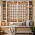 thumbnail image 3 of Fall Maple Leaves Kitchen Curtains 63 Inch Length, Thanksgiving Beige Brown Plaid Tiers Curtains for Living Room Berdoom Bathroom, Light Filtering Drapes Window Treatment 2 Panels 42"Wx63"L, 3 of 9