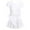 b#White202, variant on Girls Dance Dress With Heart Design Two Piece Ballet Practice Gymnastics Performance Short Sleeve Outfits Kids Leisure Clothes Sets Solid Color