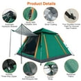 thumbnail image 4 of 4 Person Easy Pop Up Camping Tent with Net and Shade Cloth, Waterproof Hiking Tent with Storage Bag, Lightweight Portable  Backpacking Tent for Outdoor, Traveling, Green, 4 of 9