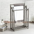 thumbnail image 4 of MyGift 3-Bar Wood Gray Towel and Quilt Rack Stand For Kitchen and Bathroom with Bottom Shelf, 4 of 6