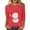 Red, variant on Womens Christmas Tops 3/4 Sleeve Shirts Ladies Casual Snowman Print Crewneck Holiday Graphic Tees Blouses