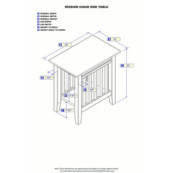 Mission End Table With Charging Station In White