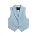 thumbnail image 3 of TAGOLD Jackets for Kids 2-14 Years Boys Solid Sleeveless Blazer Spring-Summer Style Button-Up Outerwear, 3 of 4