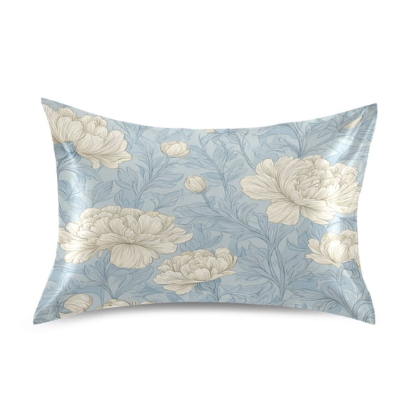 Satin Pillowcase Home Luxury Envelope Pillowcases Soft And Smooth Beige Floral