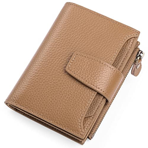 FALAN MULE Small Wallet for Women Genuine Leather Bifold Compact RFID Blocking Small Womens Wallet 