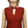 thumbnail image 5 of Bimba Women's Sleeveless Maroon Floral Printed Tunic Designer Kurta Kurti-20, 5 of 5