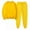 Yellow, variant on Autumn Plus Size Two Piece Sets for Women Solid Color Round Neck Pullover Casual Sports Pants Sports Set
