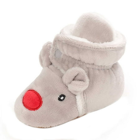 

gakvbuo Clearance items all 2022!Christmas First Walker Baby Boys Girls Shoes Infant Toddler Winter Warm Footwear BootsNewborn Xmas Prewalker Boots