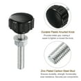 thumbnail image 3 of Uxcell 4 Set Male Thread Head Knurled Clamping Knobs Thumb Screws with Nuts Washers Black M5 x 30mm x 18mm ["Zinc Plated Carbon Steel"], 3 of 5