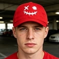thumbnail image 4 of Colevkie Unisex Embroidered Baseball Cap for Men Women Adjustable Halloween Style Truck Hat Dad Hat(Red), 4 of 6