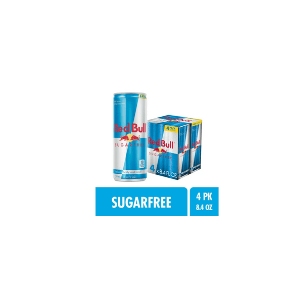 Red Bull Sugar Free Energy Drink, 8.4 fl oz Cans, 4 Pack