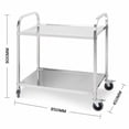 thumbnail image 3 of SOGA 2-Tier Stainless Steel Kitchen & Dining Food Cart – Medium Utility Trolley for Restaurants, Catering, and Home Use, 3 of 8